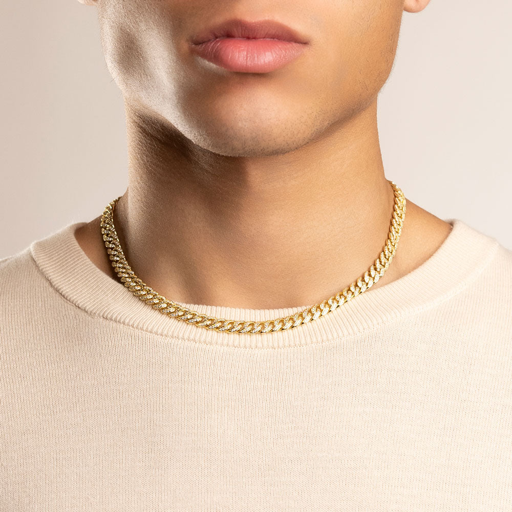 Gold diamond cuban link choker Clearance