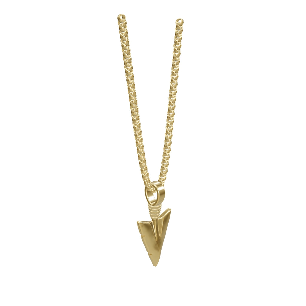 Arrowhead Pendant Necklace & Cable Chain | The Gold Gods