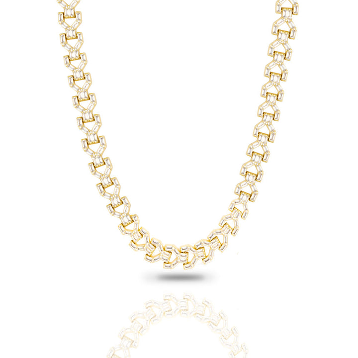 8mm Diamond Y Link Chain Necklace The Gold Gods 1