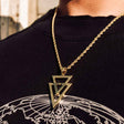 Dual Arrow Gold Necklace Pendant & Rope Gold Chain The Gold Gods lifestyle look