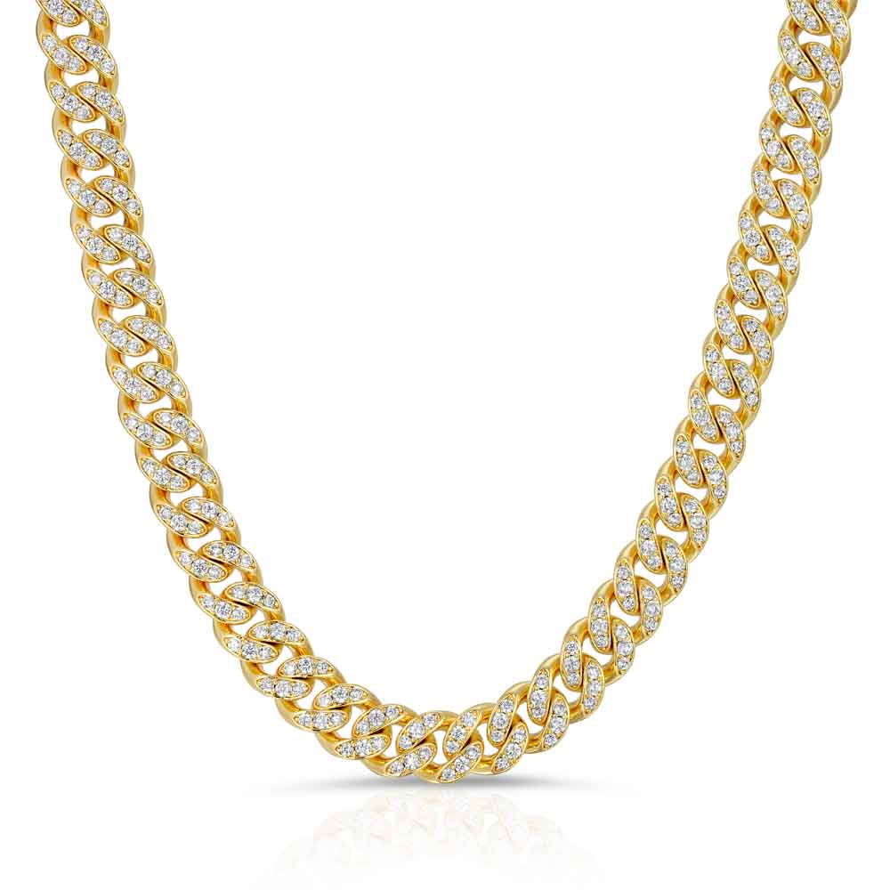 Diamond Cuban Link Chain 10mm lifestyle look The Gold Gods front