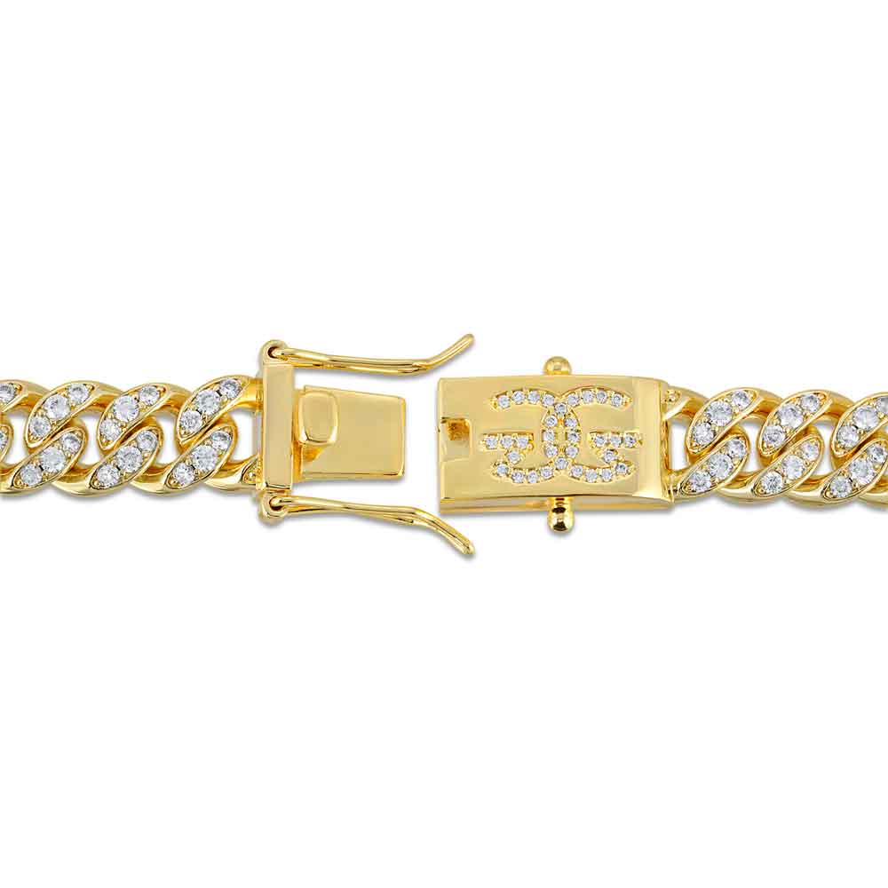 Diamond Cuban Link Bracelet 10mm in White Gold - 6 Inches - Gold Presidents