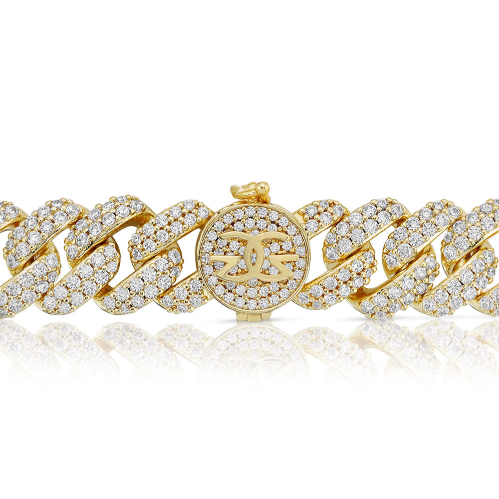 12mm Diamond Cuban Link Necklace + Bracelet Bundle in Yellow Gold - Gold Presidents