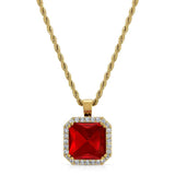 Aura Ruby Necklace Pendant & Gold Chain The Gold Gods front view