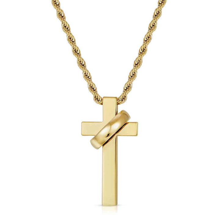 Men's Cross Rope Necklace | Lord's Guidance Gold / 50cm
