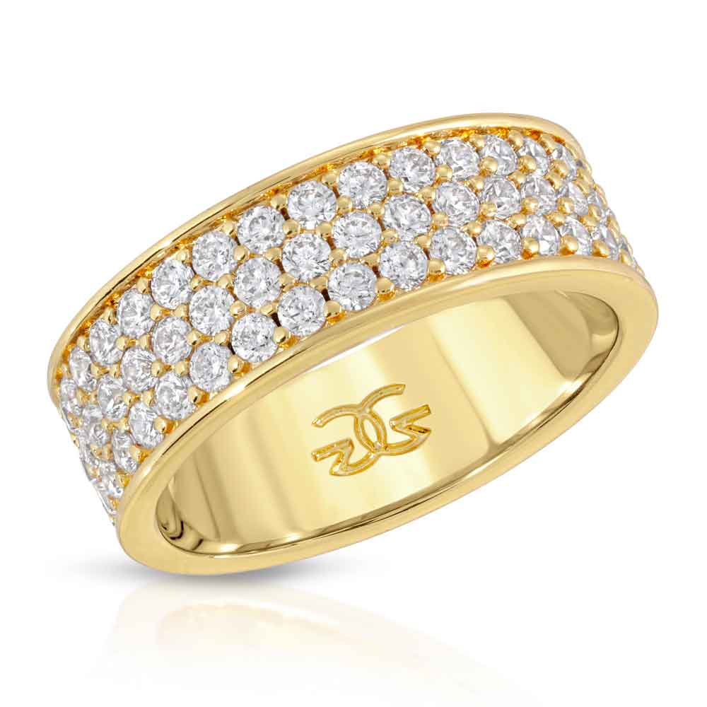 Diamond 3-Row Micro Eternity Ring The Gold Gods