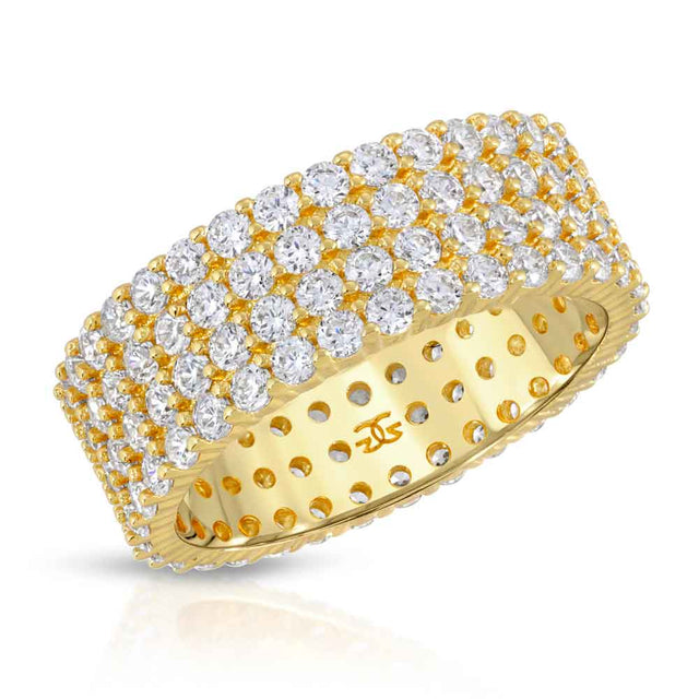 Eternity Diamond Ring 4 Row Stacked The Gold Gods Front