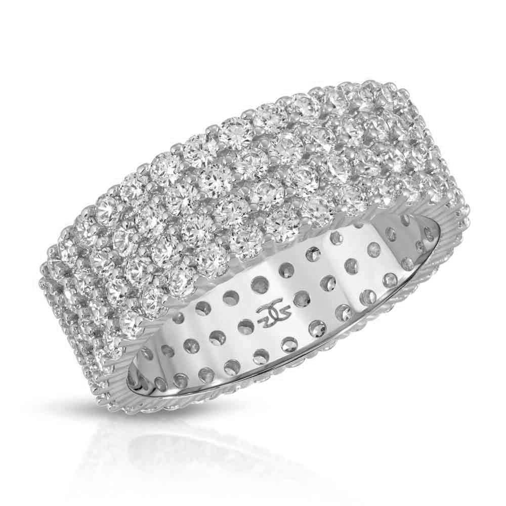 Eternity Diamond Ring 4 Row Stacked The Gold Gods White Gold