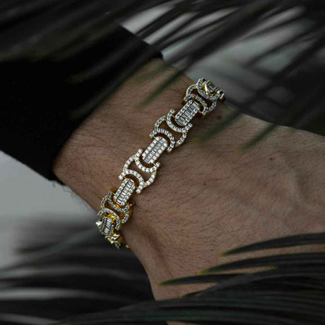 Diamond Baguette Byzantine Link Bracelet The Gold Gods 1