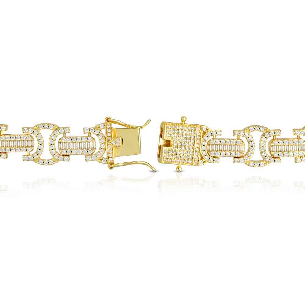 Diamond Baguette Byzantine Link Bracelet The Gold Gods 5