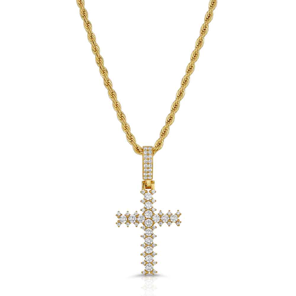 Gold chain with gold on sale cross