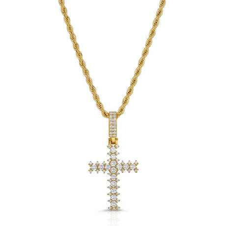 Diamond Cross Necklace & Mens Rope Gold Chain The Gold Gods Front
