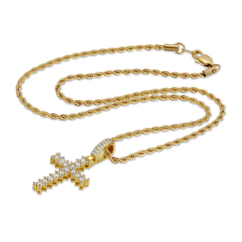 Diamond Cross Necklace & Mens Rope Gold Chain The Gold Gods Chain