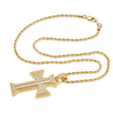Diamond Emerald Cut Cross & Mens Rope Chain The Gold Gods 3