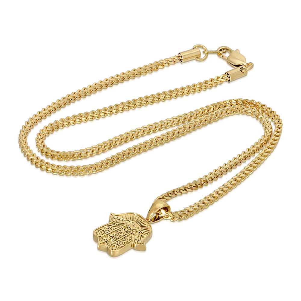 Gold Hamsa Hand Necklace  Freedman Jewelers Bosotn - Freedman Jewelers