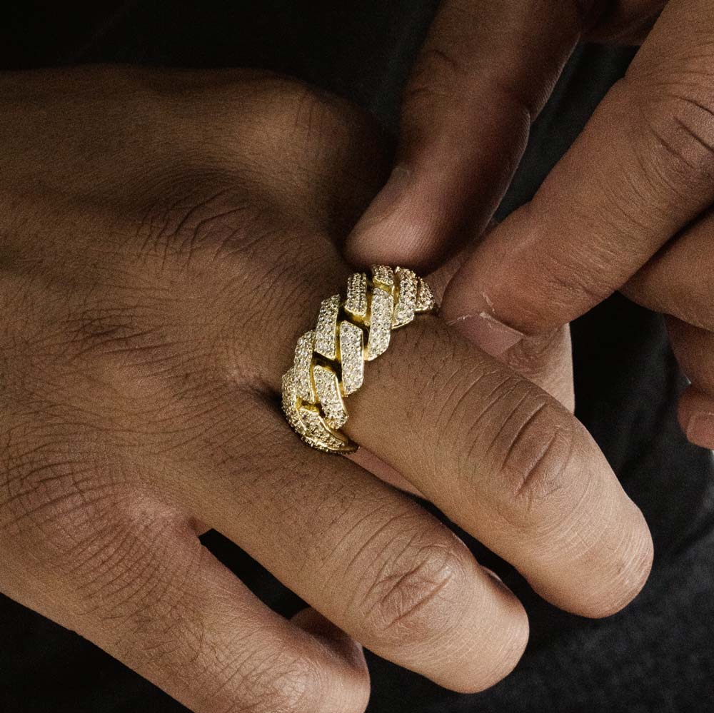 Mens diamond cuban link ring Clearance