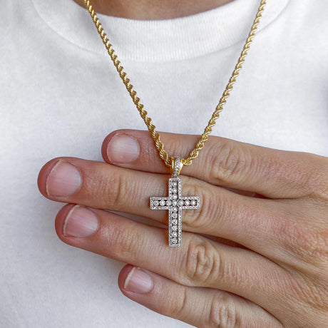 10k Solid Gold Diamond Cross Pendant (.35 CTW)  | The Gold Gods 1
