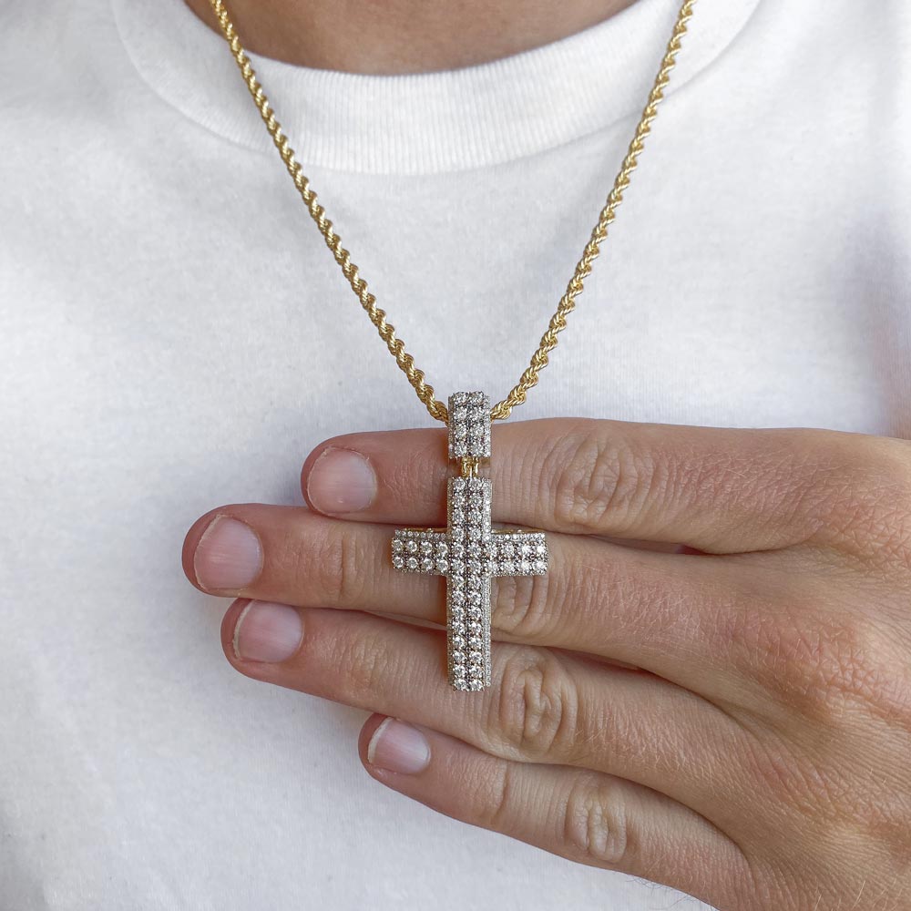 Buy Princess Cut Diamond Cross Necklace - 100% Authentic – Saracino Custom  Jewelry