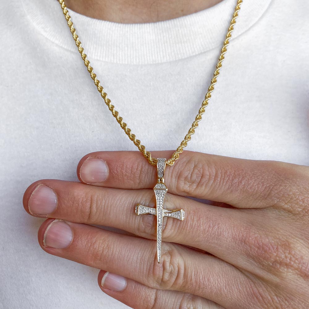 Nail cross diamond pendant Clearance