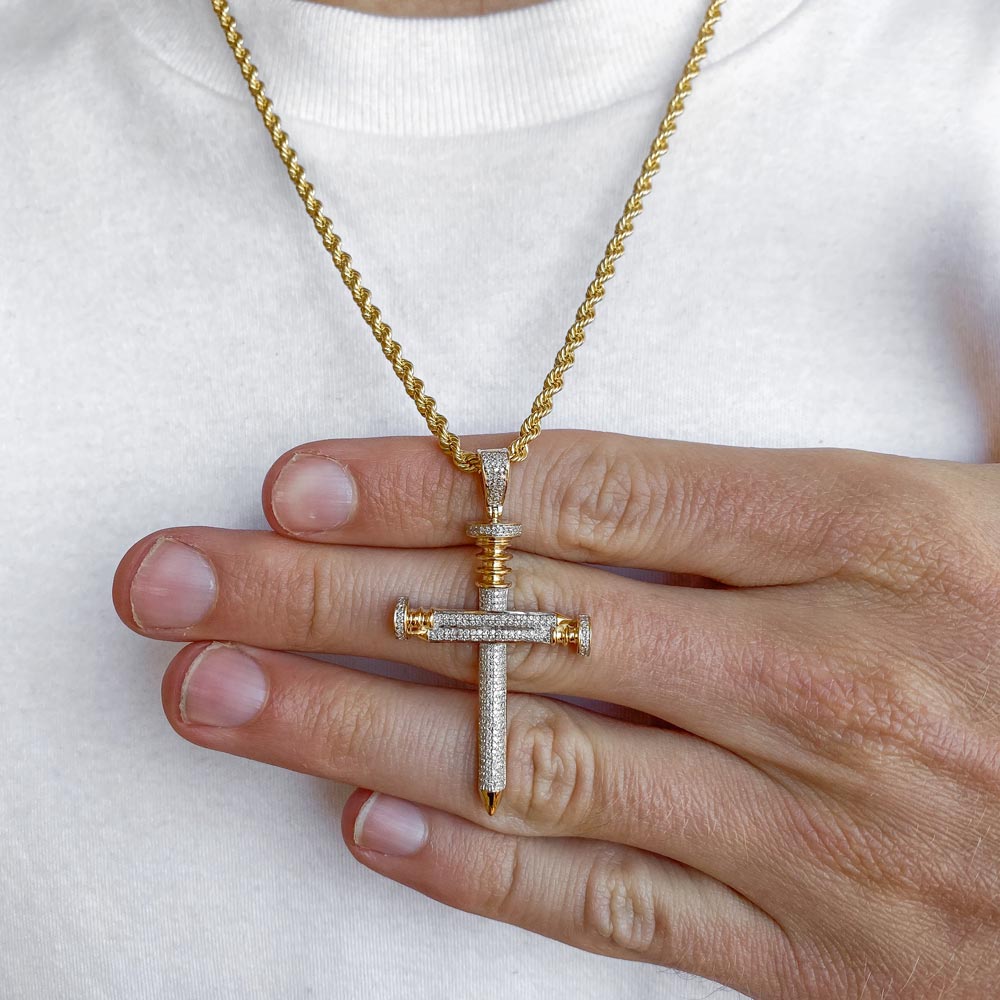 14k Solid Gold Cross Necklace Minimalist Plain Pendant Women's Charm Box  Chain – Jewelrymine USA
