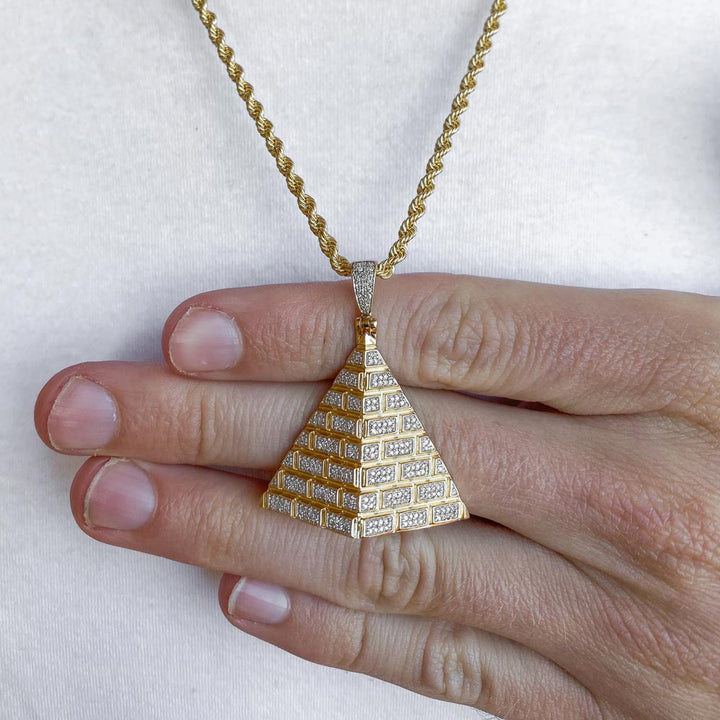 10k Solid Gold Diamond Pyramid Pendant (.50 CTW) | The Gold Gods 3