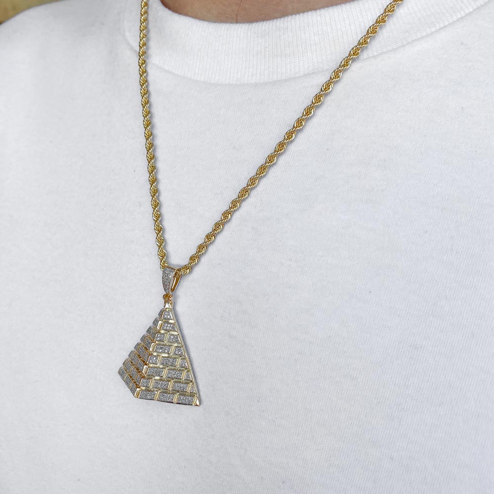 10k Solid Gold Diamond Pyramid Pendant (.50 CTW) | The Gold Gods 1