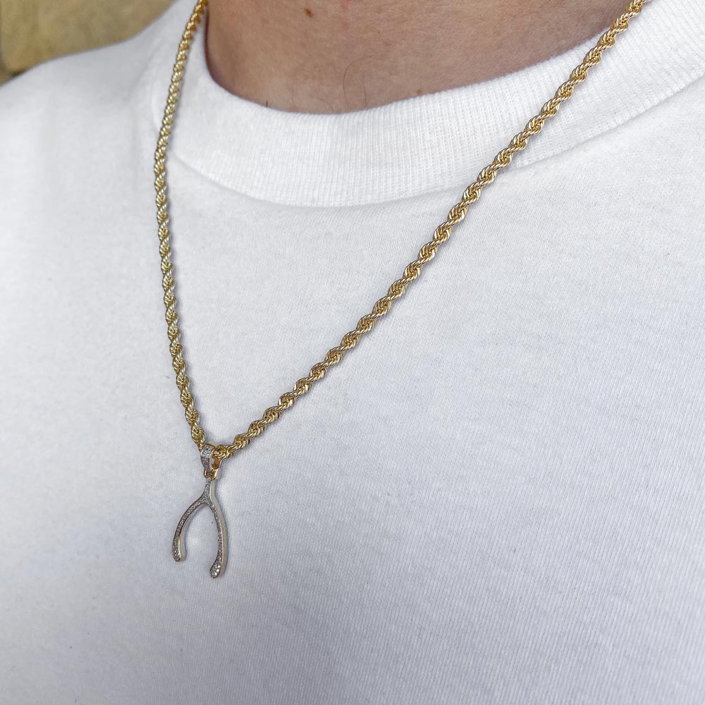 Men's wishbone deals necklace