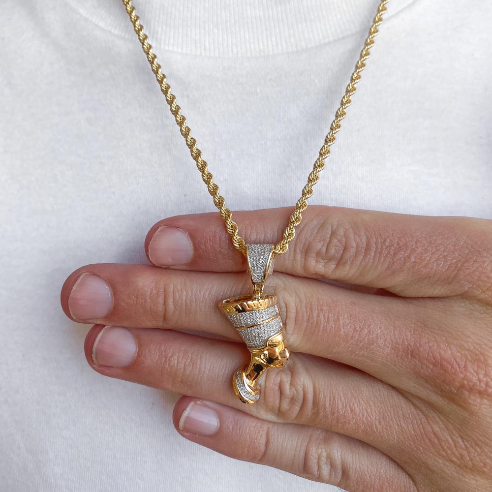 The Gold Gods Men's Micro Diamond Dog Tag Necklace