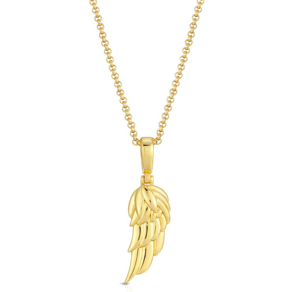 Gold Micro Wing Pendant Necklace The Gold Gods 5