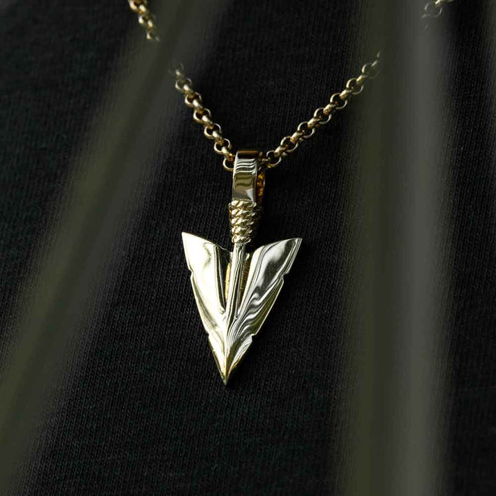 Gold Arrowhead Pendant and Necklace The Gold Gods 2