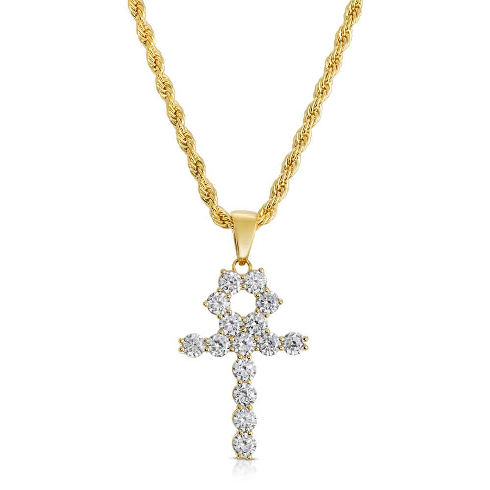 Micro diamond 2025 ankh necklace