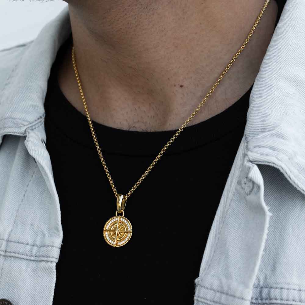 Buy Gold Stainless Steel Memorial Bullet Pendant with Chain Online - Inox  Jewelry India