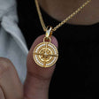 Gold Micro Compass Pendant Necklace The Gold Gods 1