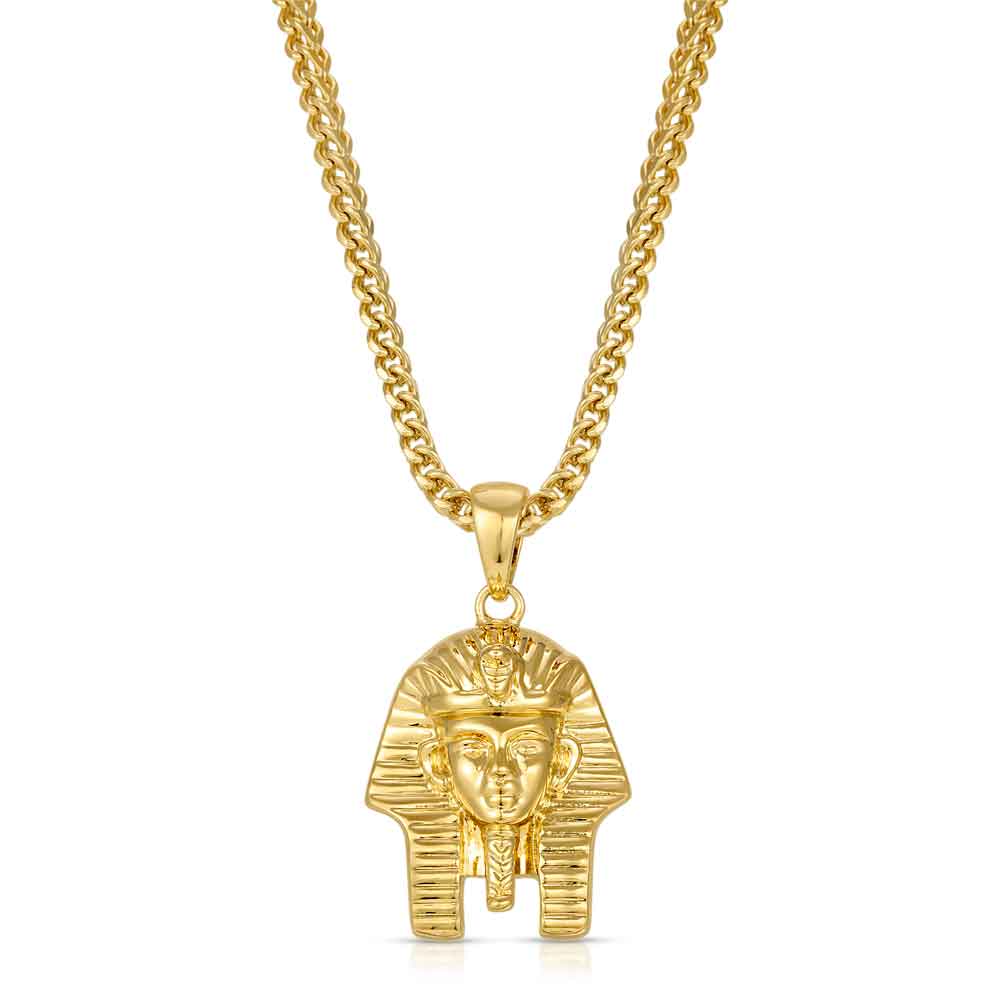 Gold Micro Pharaoh Pendant Necklace The Gold Gods