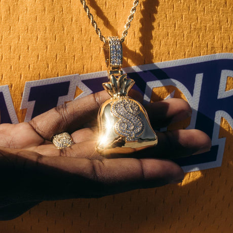 Diamond Moneybagg Yo Pendant Necklace by Bread Gang The Gold Gods 1