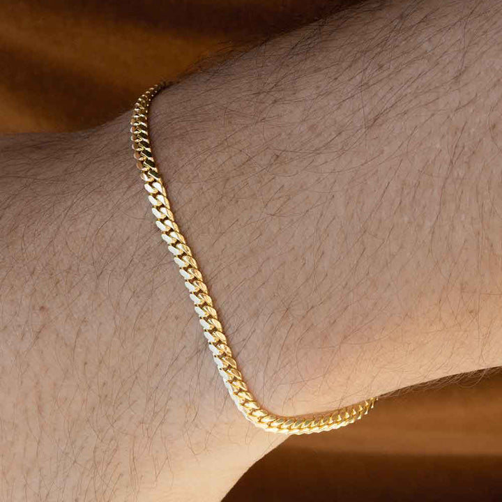 Vermeil 4mm Gold Cuban link Bracelet The Gold Gods