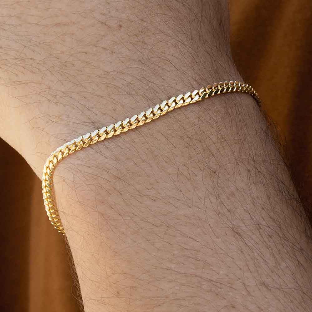 4mm Miami Cuban Bracelet 4mm Real Gold Cuban Bracelet 14k Real