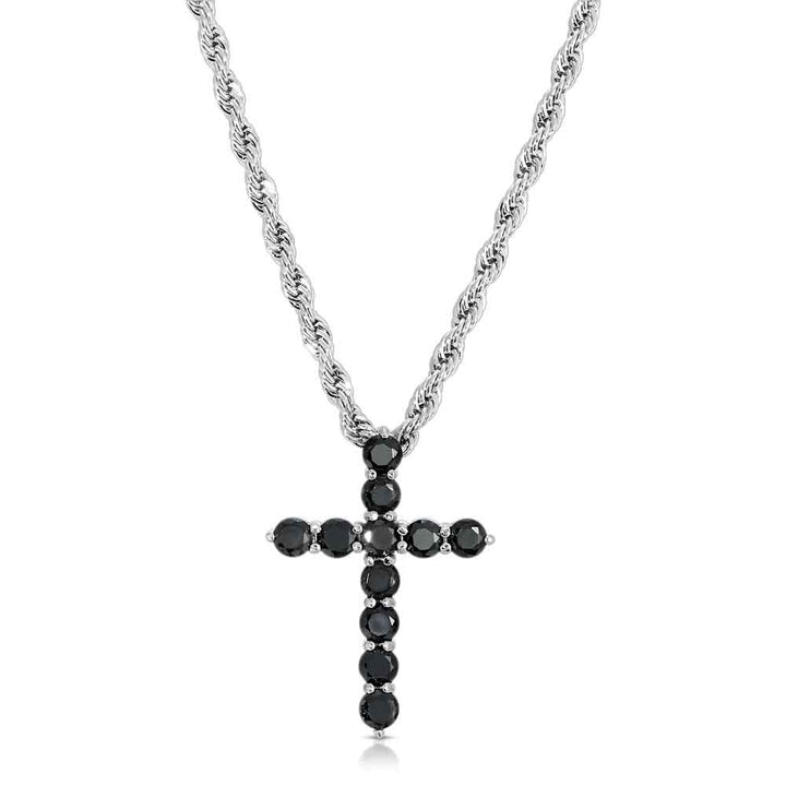 MICRO ONYX CROSS NECKLACE the-gold-gods-mens-jewelry