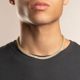 8mm 18 inch Gold Straight Edge Diamond Cuban The Gold Gods