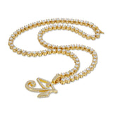 diamond ankh with tennis chain The Gold Gods full view