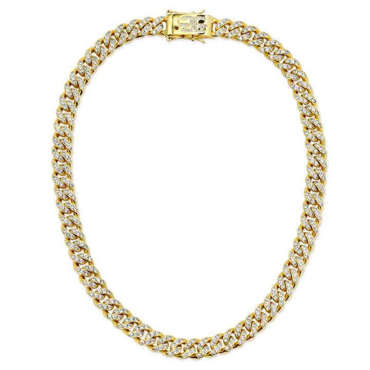 Gold Miami Diamond Cuban Link Chain 8mm The Gold Gods full view