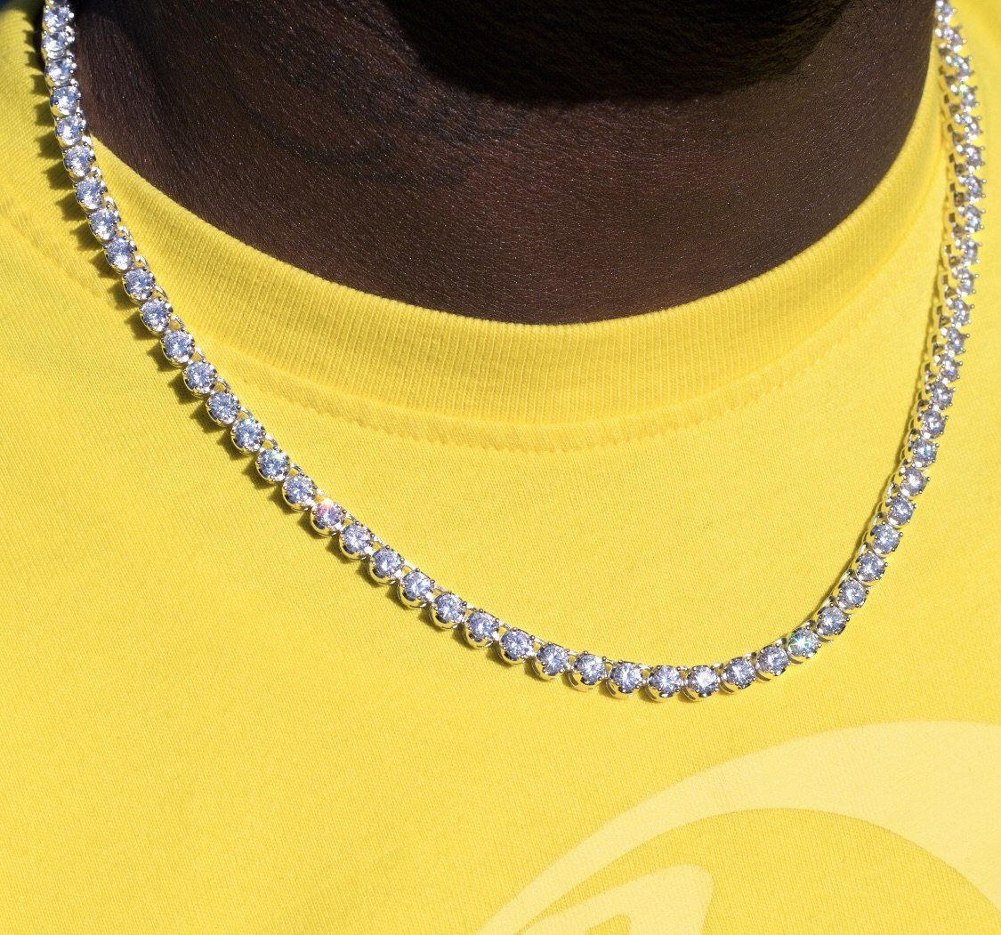 Diamond Buttercup Tennis White Gold Chain in White Gold The Gold Gods lifestyle look