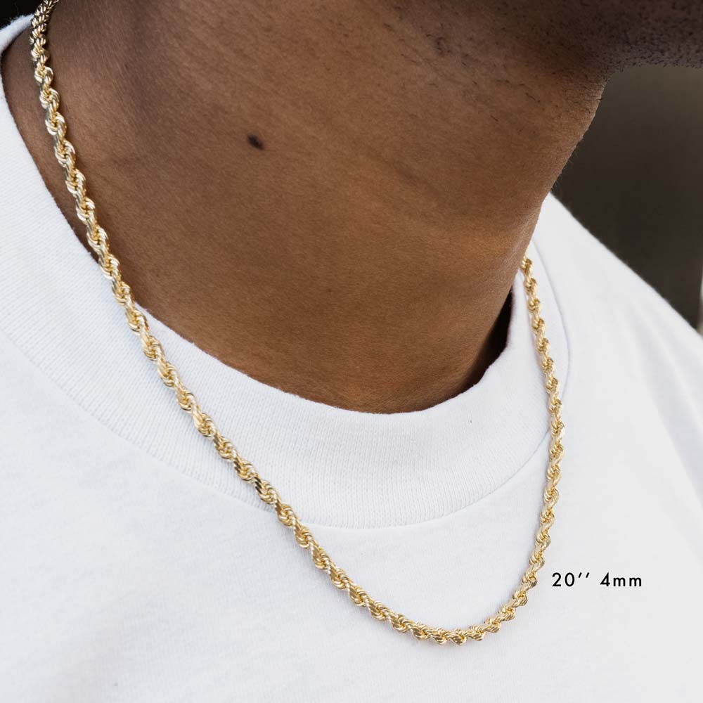Solid Gold Rope Chain Hollow