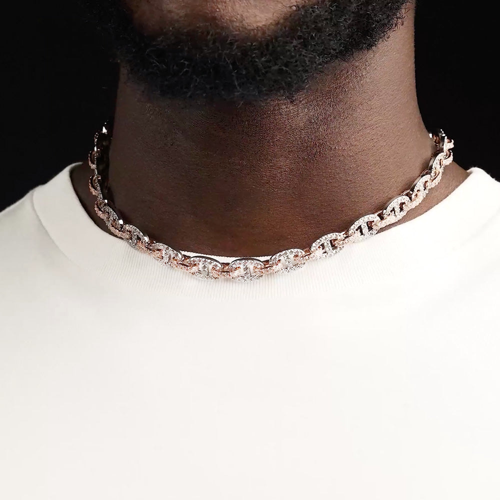 The Gold Gods Men's Micro Diamond Dog Tag Necklace