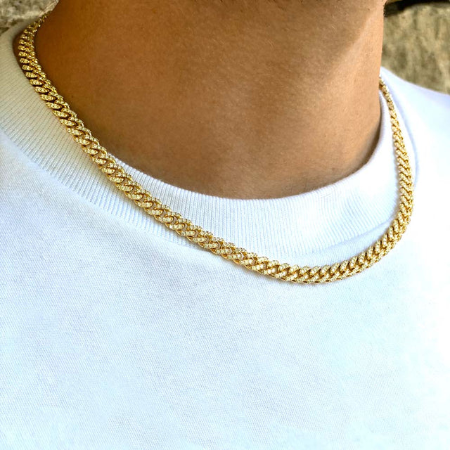 Solid Gold Diamond Cuban Link Chain (6mm)