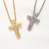 Diamond Baguette Crucifix Cross Necklace The Gold Gods 4