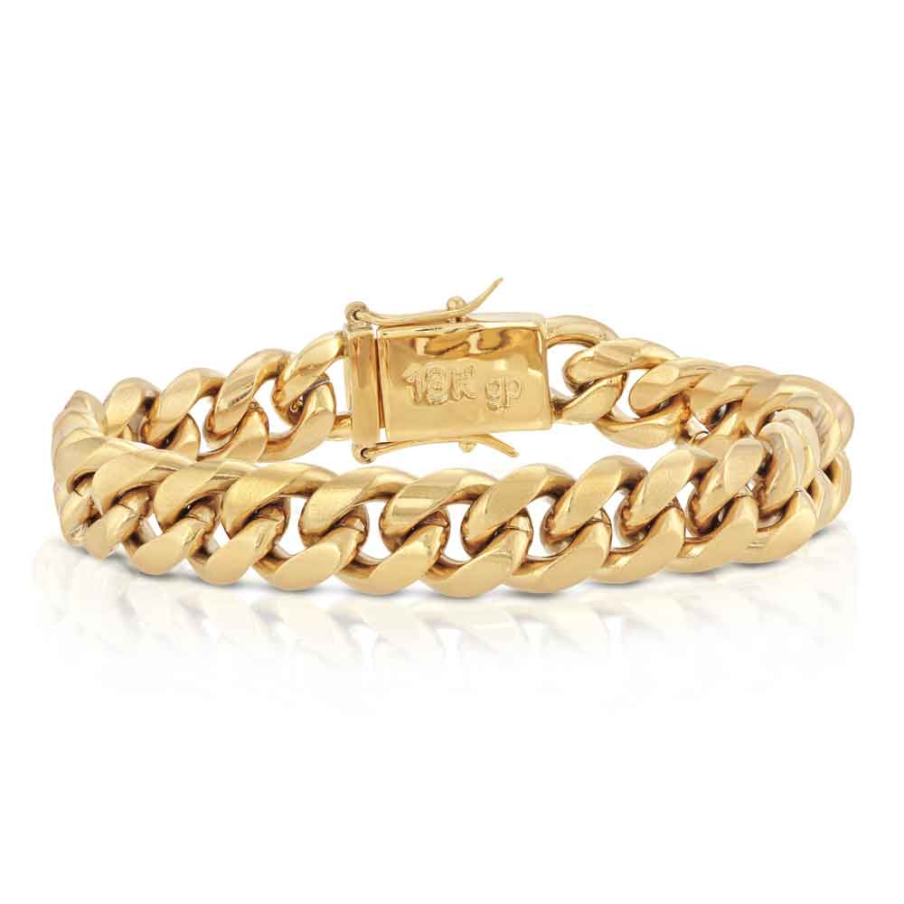 Miami Cuban Link Bracelet 12mm The The Gold Gods in gold