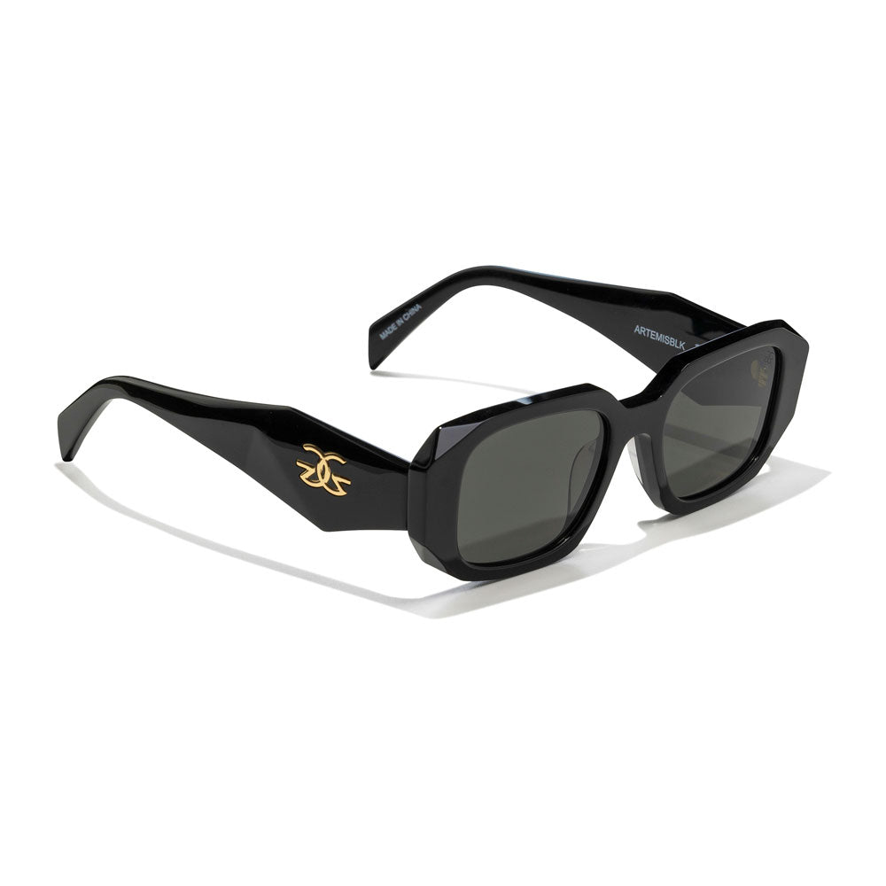 Artemis Sunglasses in Black The Gold Gods 5