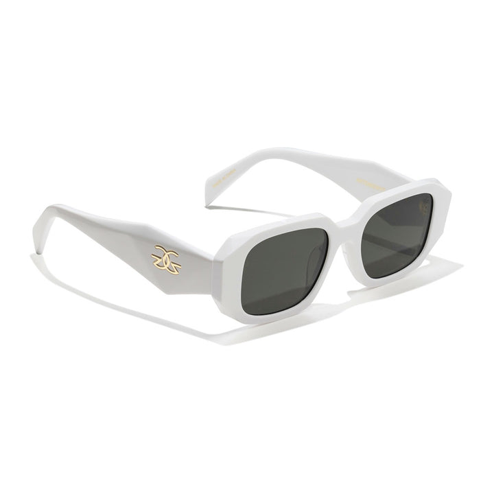 Artemis Glossy White Sunglasses The Gold Gods 4