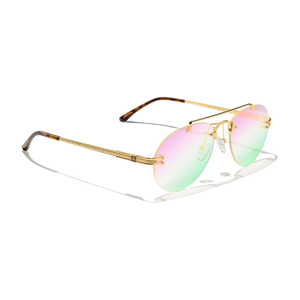 Helios Aviator Designer Sunglasses in Crystal Multi Flash The Gold Gods 2